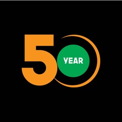 50 Year Anniversary Vector Template Design Illustration