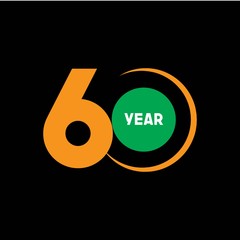 60 Year Anniversary Vector Template Design Illustration