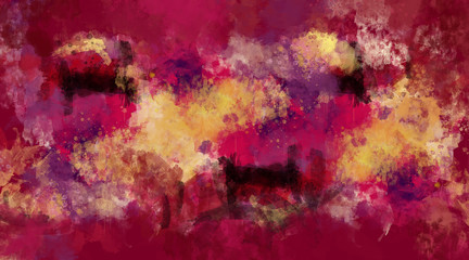 Obraz na płótnie Canvas Abstract red and violet watercolor background