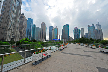 In 2015 in Shanghai, China, on September 24th world financial center skyscrapers in lujiazui group.