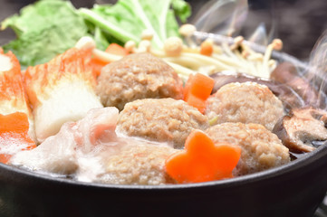 鶏団子の鍋物料理