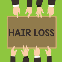 Conceptual hand writing showing Hair Loss. Business photo showcasing Loss of huanalysis hair from the head or any part of the body Balding.