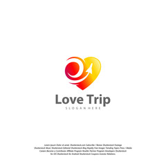 Love Travel Logo. Travel logo design Vector template