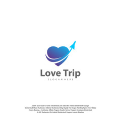 Love Travel Logo. Travel logo design Vector template
