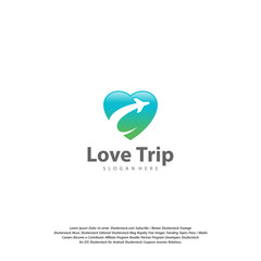 Love Travel Logo. Travel logo design Vector template