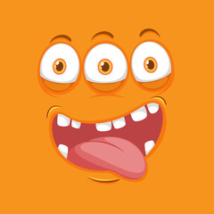 Orange monster facial expression