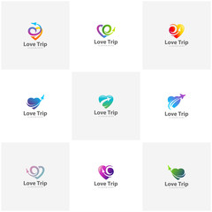 Set of Love Travel Logo. Travel logo design Vector template