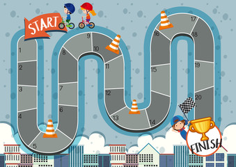 Children bicycle race board game © brgfx