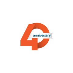 40 Year Anniversary Vector Template Design Illustration