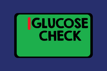 Conceptual hand writing showing Glucose Check. Business photo text Procedure that measures the amount of sugar in the blood.