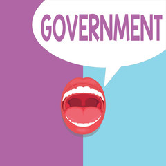 Text sign showing Government. Conceptual photo Group of showing with authority to govern country state company.