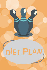 Text sign showing Diet Plan. Conceptual photo Use of specific intake of nutrition for health analysisagement reasons.