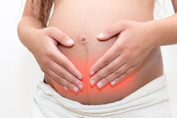 Abdominal pain during pregnancy.