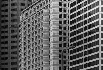 Obraz premium modern building exterior, architecture, close up with black and white color 