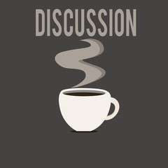 Writing note showing Discussion. Business photo showcasing Process of talking about something in order to reach a decision.