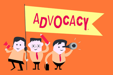 Word writing text Advocacy. Business concept for Profession of legal advocate Lawyer work Public recommendation.