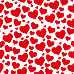 Samless pattern from hearts on a white background
