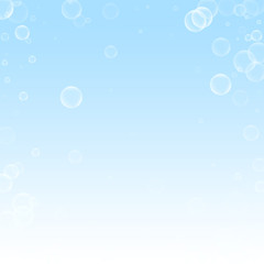 Random soap bubbles abstract background. Blowing b