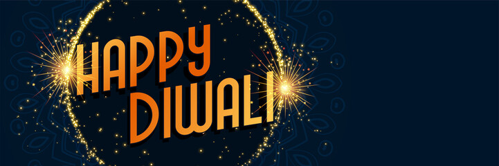 happy diwali sparkles background design