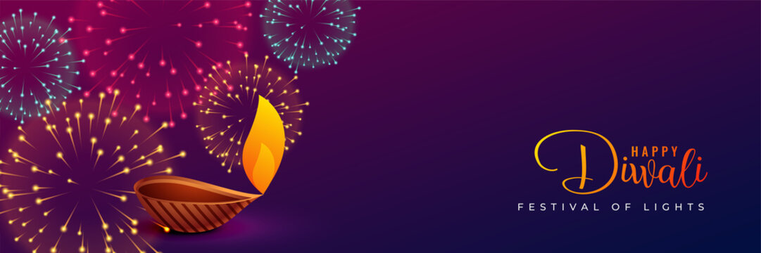 traditional diwali fireworks and diya design