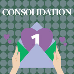 Word writing text Consolidation. Business concept for Action or process of making something stronger or more solid.