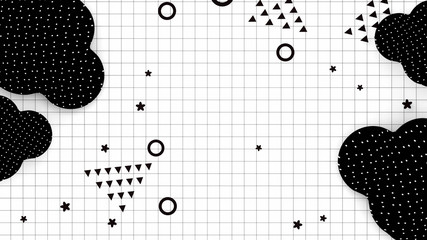 Abstract black and white geometric shapes background. 3d rendering picture.