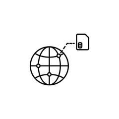 Sim card network, abroad icon. Element of telecommunication icon for mobile concept and web apps. Thin line Sim card network, abroad icon can be used for web and mobile