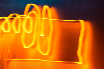 Creative sketching. Drawing light at night. Tenerife. Canary Islands..Spain