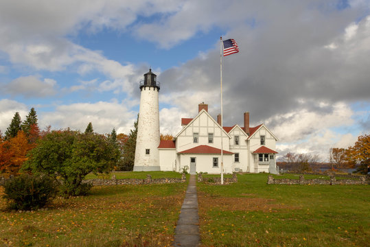 Point Iroquois Lighthouse, Michigan in Fall