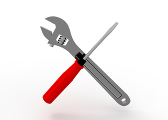 3d wrench and screwdriver