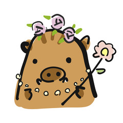 いのしし母さん　ベクター素材