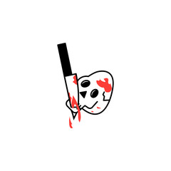 Skull, knife, horror icon. Element of literary genres icon for mobile concept and web apps. Detailed Skull, knife, horror icon can be used for web and mobile