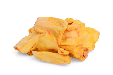 dried jackfruit slices isolated on white background