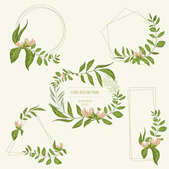 Floral frame for invitation cards and graphics.