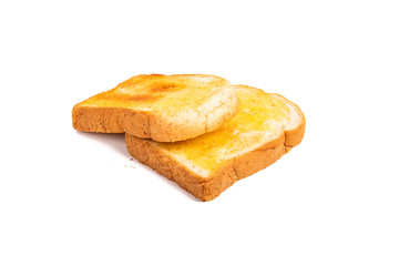 Sliced bread isolated on white background.