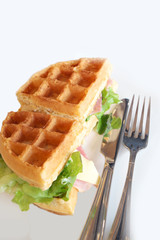 Ham and Cheese Waffle