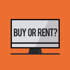 Word writing text Buy Or Rent question. Business concept for Doubt between owning something get it for rented.