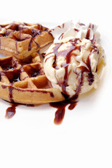 Waffles and ice cream