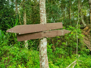 Guide Post in Khao Luang mountain in Ramkhamhaeng National Park,Sukhothai province Thailand