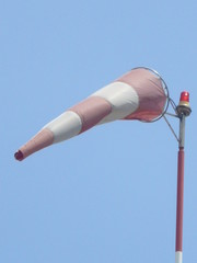 windsock against blue sky