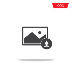 Upload picture icon isolated on white background.