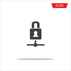 Sharing security icon vector, Sharing lock isolated on white background.