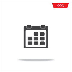 Calendar vector icon on white background
