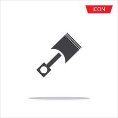 piston vector icon isolated on white background.