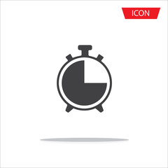 Clock vector icon, time symbols vector isolated on white background.