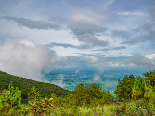 Beautiful nature and cloud sky view on Khao Luang mountain in Ramkhamhaeng National Park,Sukhothai province Thailand