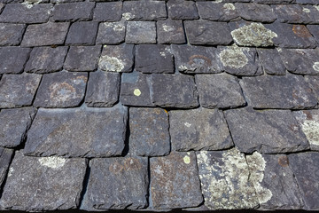 toiture en ardoise, Corrèze, France 