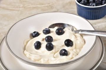 Greek yogurt with blueberries