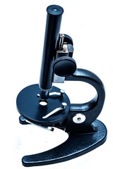 old school optical black microscope