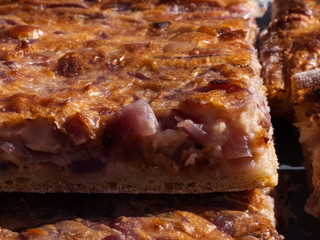 Swabian pie outdoor grilled in free nature